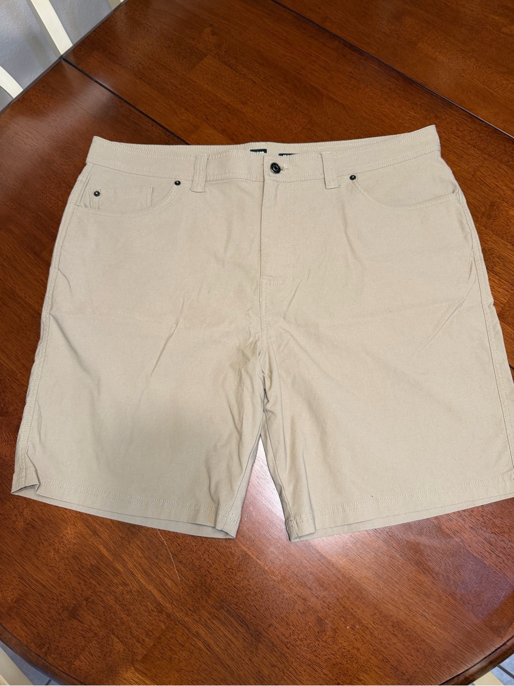 Prana Mens Brion II Shorts Men Sz 40X9 Hiking Outdoor Flat Front Stretch Khaki